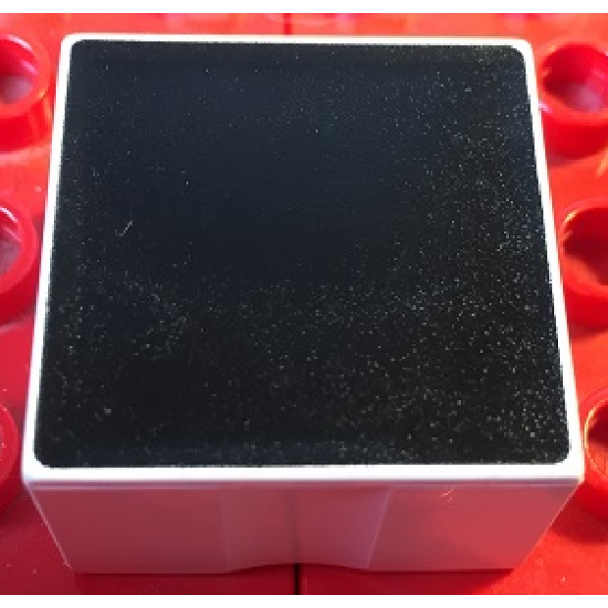 Duplo, Tile 2 x 2 x 1 with Shape Black Square Pattern
