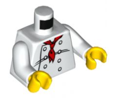 Torso Chef with 8 Buttons, Long Red Neckerchief Front, 2012 The LEGO Store Overland Park, KS Back Pattern / White Arms / Yellow Hands