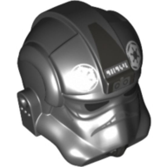 Minifigure, Headgear Helmet SW Stormtrooper Type 2, TIE Fighter Pilot Pattern 3