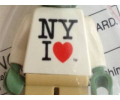 Torso SW Shirt with 'NY I' Heart Pattern (Yoda) / White Arms / Sand Green Hands