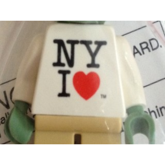 Torso SW Shirt with 'NY I' Heart Pattern (Yoda) / White Arms / Sand Green Hands