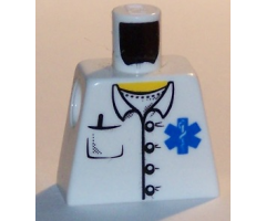 Torso Hospital EMT Star of Life, Open Collar, Buttons, Pocket Pen Pattern