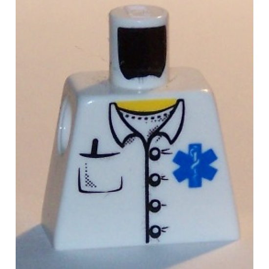 Torso Hospital EMT Star of Life, Open Collar, Buttons, Pocket Pen Pattern