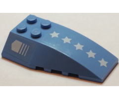 Wedge 6 x 4 Triple Curved with 5 White Stars and Fading Arrow Pattern Model Left Side (Stickers) - Set 7709