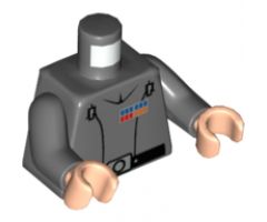 Torso SW Imperial Officer 2 (Grand Moff) Pattern / Dark Bluish Gray Arms / Light Nougat Hands