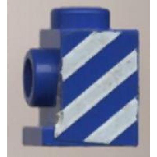 Brick, Modified 1 x 1 with Headlight with White Diagonal Stripes Pattern Left (Sticker) - Set 6653