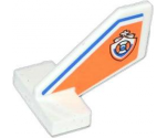 Tail Shuttle, Small with Blue Line and Coast Guard Logo on Orange Background Pattern on Both Sides (Stickers) - Set 60014