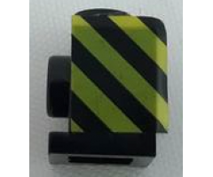 Brick, Modified 1 x 1 with Headlight with Black and Yellow Danger Stripes Pattern Model Left Side (Sticker) - Set 7760