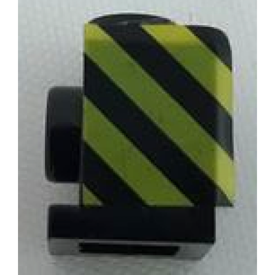 Brick, Modified 1 x 1 with Headlight with Black and Yellow Danger Stripes Pattern Model Left Side (Sticker) - Set 7760