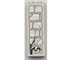 Brick 1 x 2 x 5 with Stone and Twig Pattern (Sticker) - Set 1382