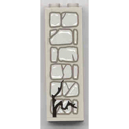 Brick 1 x 2 x 5 with Stone and Twig Pattern (Sticker) - Set 1382