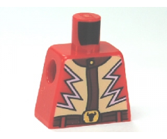 Torso Jacket with Lightning Zigzag and Steer / Bull's Head Buckle Pattern