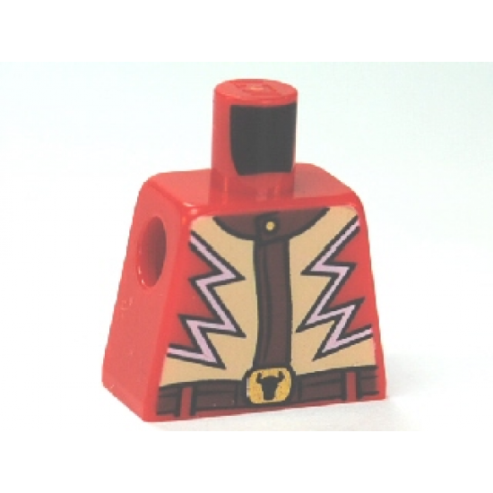 Torso Jacket with Lightning Zigzag and Steer / Bull's Head Buckle Pattern