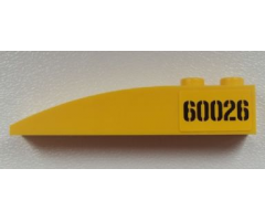 Slope, Curved 6 x 1 with Black '60026' Pattern on Left Side (Sticker) - Set 60026