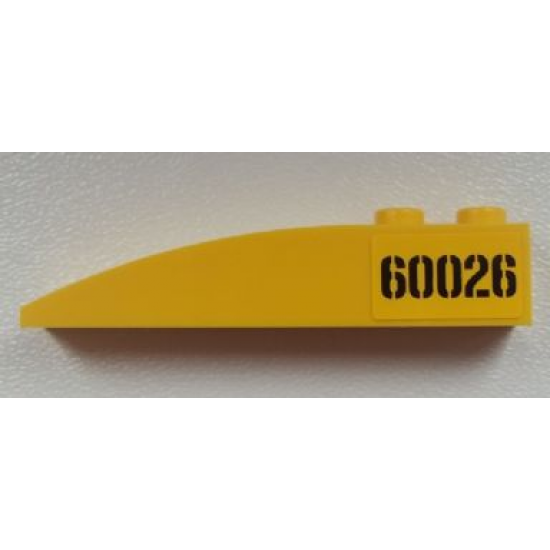 Slope, Curved 6 x 1 with Black '60026' Pattern on Left Side (Sticker) - Set 60026