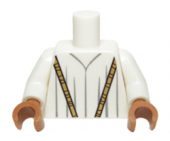 Torso Robe with Long Gold Necklace Pattern / White Arms / Medium Nougat Hands
