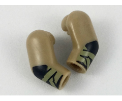 Arm, (Matching Left and Right) Pair with Black Gloves, Olive Green Wrappings Pattern