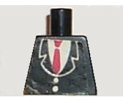 Torso Suit with Two Buttons and Red Tie Pattern (Sticker)