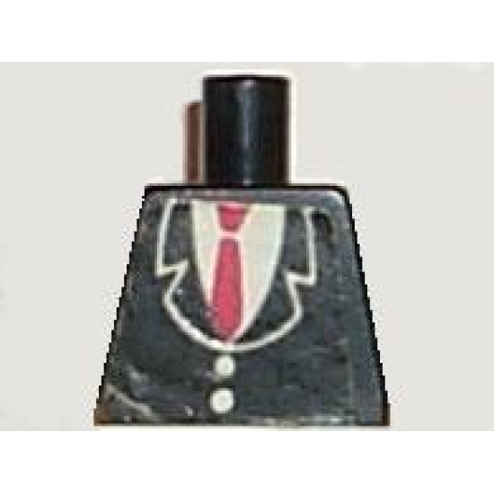 Torso Suit with Two Buttons and Red Tie Pattern (Sticker)