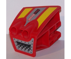 Technic, Panel RC Car Mudguard Front, Right with Vents and 'Red Beast' Pattern (Stickers) - Set 8378