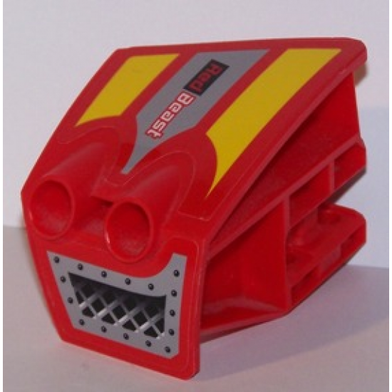 Technic, Panel RC Car Mudguard Front, Right with Vents and 'Red Beast' Pattern (Stickers) - Set 8378