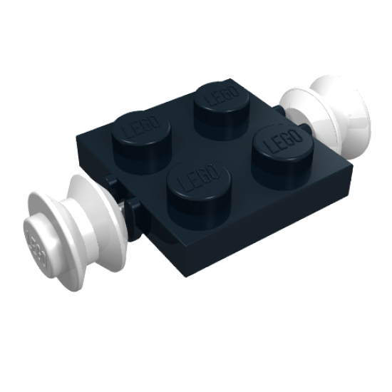 Wheel Plate, Modified 2 x 2 with Wheels White
