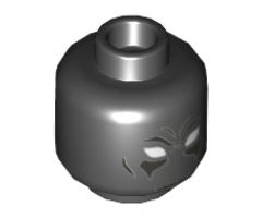 Minifigure, Head Mask with Flat Silver Lines and White Eyes Pattern - Hollow Stud