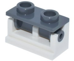 Hinge Brick 1 x 2 Base with Dark Bluish Gray Hinge Brick 1 x 2 Top Plate (3937 / 3938)