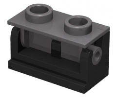 Hinge Brick 1 x 2 Base with Dark Bluish Gray Hinge Brick 1 x 2 Top Plate (3937 / 3938)