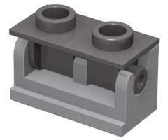 Hinge Brick 1 x 2 Base with Dark Bluish Gray Hinge Brick 1 x 2 Top Plate (3937 / 3938)
