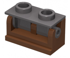 Hinge Brick 1 x 2 Base with Dark Bluish Gray Hinge Brick 1 x 2 Top Plate (3937 / 3938)