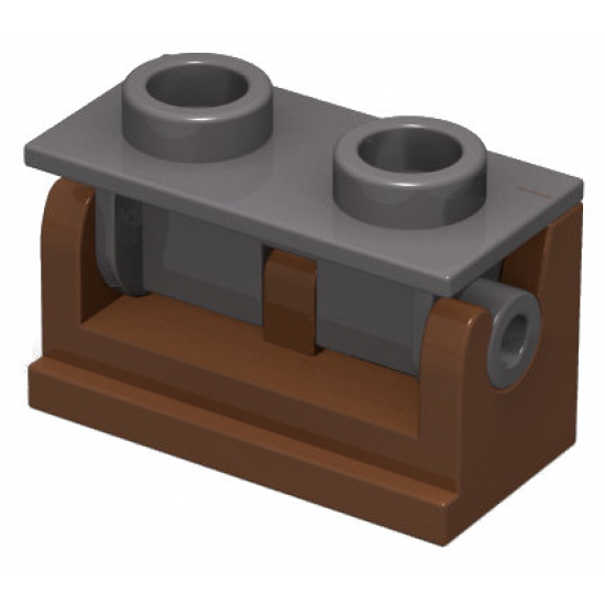 Hinge Brick 1 x 2 Base with Dark Bluish Gray Hinge Brick 1 x 2 Top Plate (3937 / 3938)