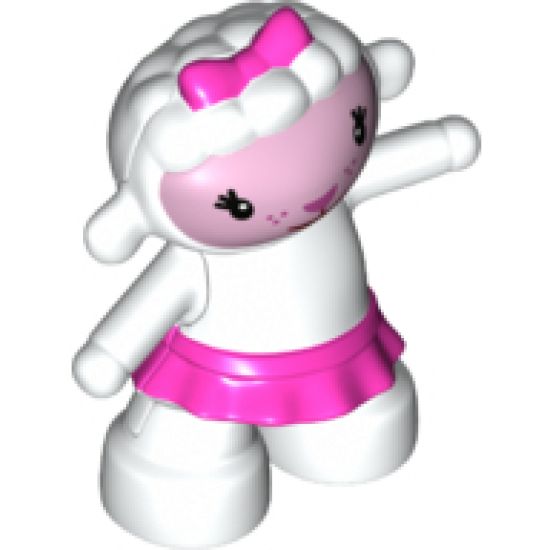 Duplo, Animal Sheep, Lamb Standing with Pink Bow and Pink Tu-Tu (Lambie)