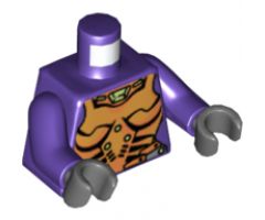 Torso Exo-Force Gold Body Armor with Amulet Pattern / Dark Purple Arms / Dark Bluish Gray Hands
