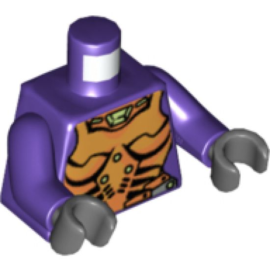 Torso Exo-Force Gold Body Armor with Amulet Pattern / Dark Purple Arms / Dark Bluish Gray Hands