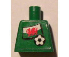 Torso Soccer Welsh Goalie, Welsh Flag Sticker Front, White Number Sticker Back (specify number in listing)