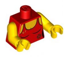 Torso Female Swimsuit with Lifeguard Ring and Yellow 'G.T' Pattern / Yellow Arms / Yellow Hands