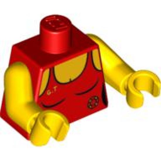 Torso Female Swimsuit with Lifeguard Ring and Yellow 'G.T' Pattern / Yellow Arms / Yellow Hands