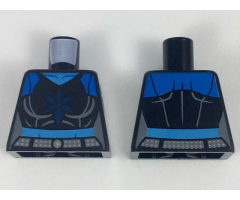 Torso Female Blue Shoulders, Dark Blue Snowflake Symbol Pattern