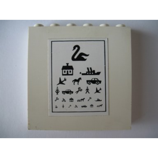 Brick 1 x 6 x 5 with Eye Chart Pattern (Sticker) - Set 231-1