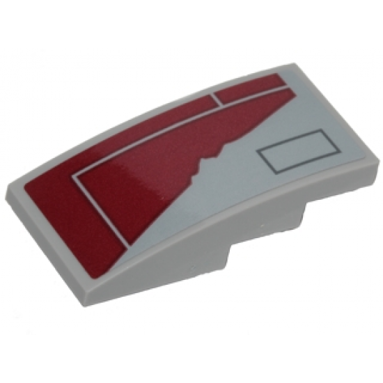 Slope, Curved 4 x 2 with SW Resistance Transport Pod Hull Plates and Red Worn Patch Pattern (Sticker) - Set 75176