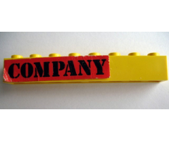 Brick 1 x 8 with Black 'COMPANY' on Red Pattern (Sticker) - Set 364