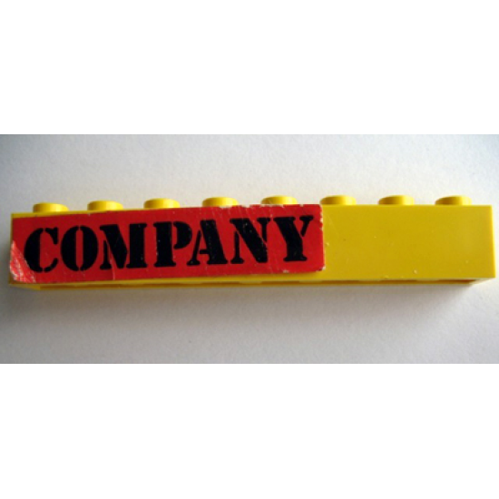 Brick 1 x 8 with Black 'COMPANY' on Red Pattern (Sticker) - Set 364