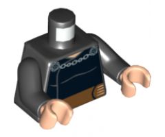 Torso SW Cape Chain Clasp Ornate and Belt Pattern (Dooku Clone Wars) / Black Arms / Light Nougat Hands