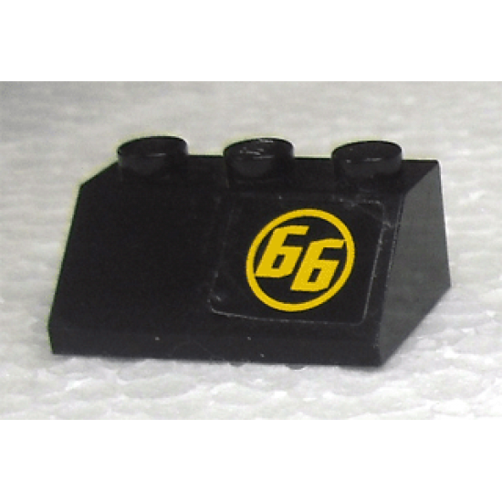 Slope 45 2 x 3 with Yellow '66' in Yellow Circle Pattern Right (Sticker) - Set 8161