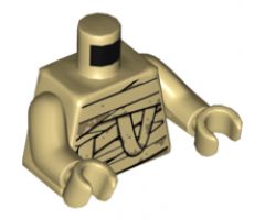 Torso Mummy Wrapping Bandages with Dark Tan Splotches Pattern / Tan Arms / Tan Hands