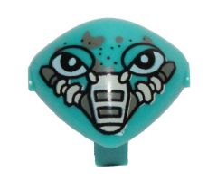 Minifigure, Head, Modified Martian with Clip, Mouth Cover Device and Freckles Pattern