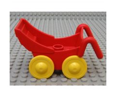 Duplo, Figure Wear & Utensil Pram (Baby Carriage, Stroller) with Thin Yellow Wheels