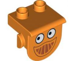 Duplo, Plate 1 x 2 with Overhang with Eyes and Smile Pattern (Dizzy Front)