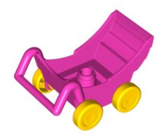 Duplo, Figure Wear & Utensil Pram (Baby Carriage, Stroller) with Thin Yellow Wheels
